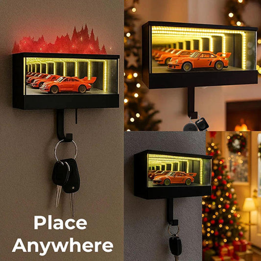 New Cross-border Infinity Garage Keychain Ornament Rectangular Box Hanging